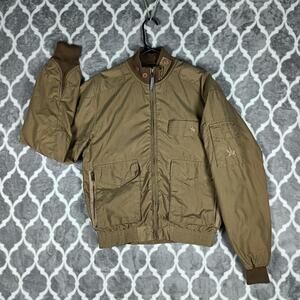 Spiewak Jacket Mens Medium Bomber Flight Full Zip Embroidered Patch Pockets